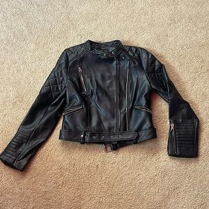 Zara faux leather biker jacket